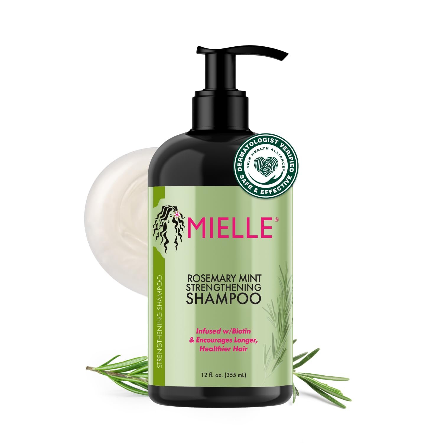 611ckXl0MTL.jpg MIELLE Rosemary Mint Strengthening Shampoo 12oz - Image 1