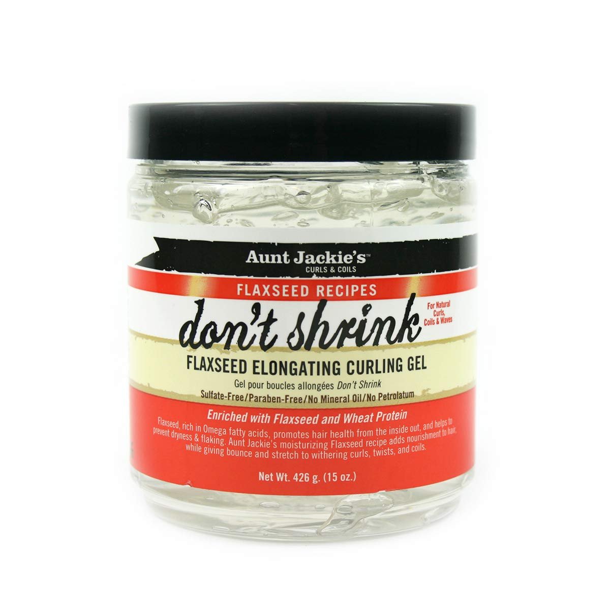 61uDl13fFcL.jpg Aunt Jackie's Flaxseed Don't Shrink Gel 15oz - Image 1